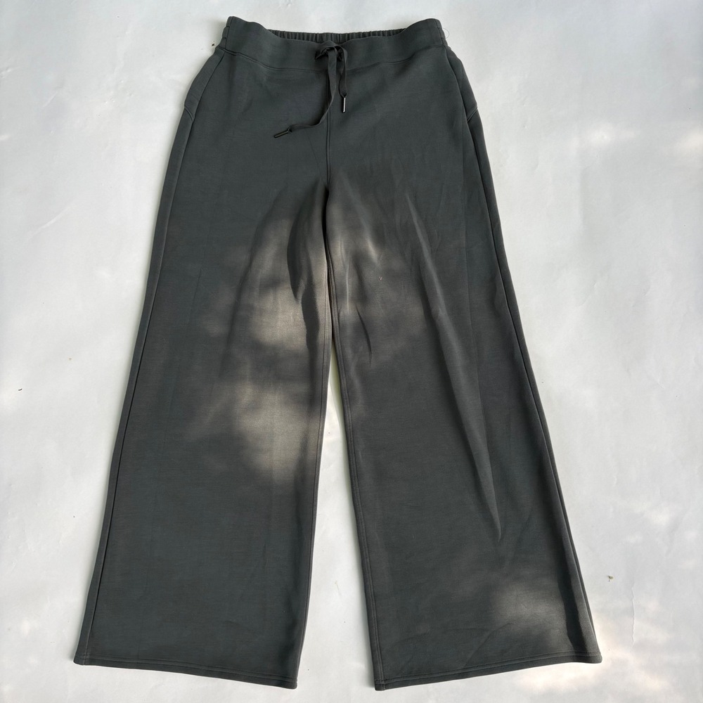 Spanx AirEssentials Wide Leg Pants Charcoal Grey High Rise Lounge Womens Large